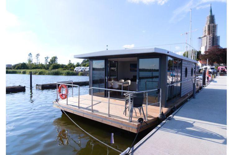 Hausboot Fjord Aries Mit Dachterrasse In Schleswig Hotel Exterior foto
